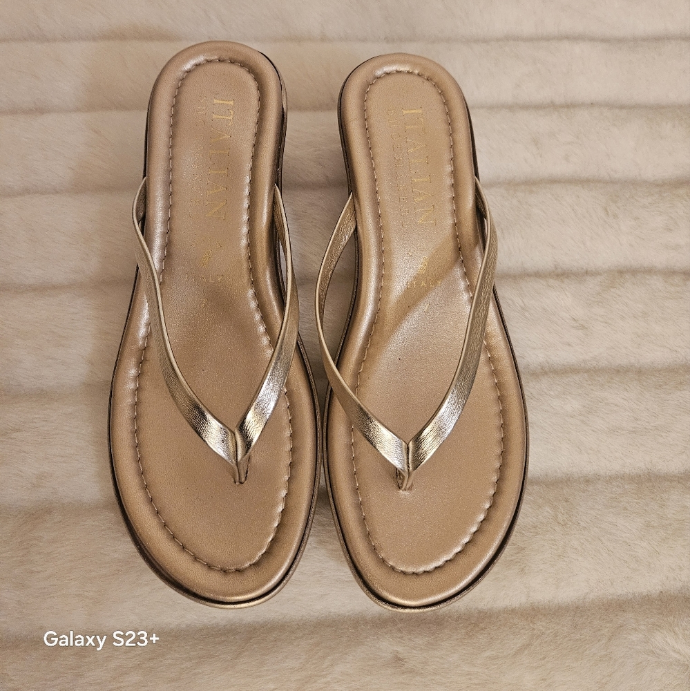 Italian Shoemakers Metallic Gold Sandals – Size 7 – Made in Italy
